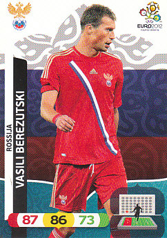 Vasili Berezutski Russia Panini UEFA EURO 2012 #192